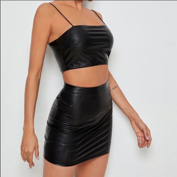 Fashion Nova Dresses & Skirts - 💎 Fashion Nova Faux Leather Top w/ Skirt
